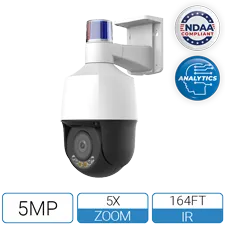 IP5MPTZ-4XADM-NCV - 5MP Active Deterrence PTZ w/ Built-in Mic and